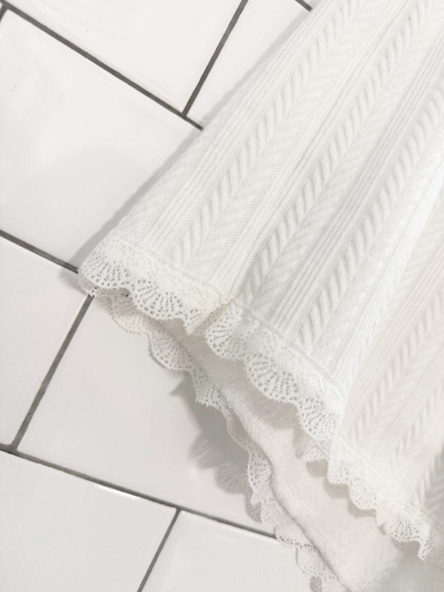 lace trim drawstring lounge shorts - good market thrift store