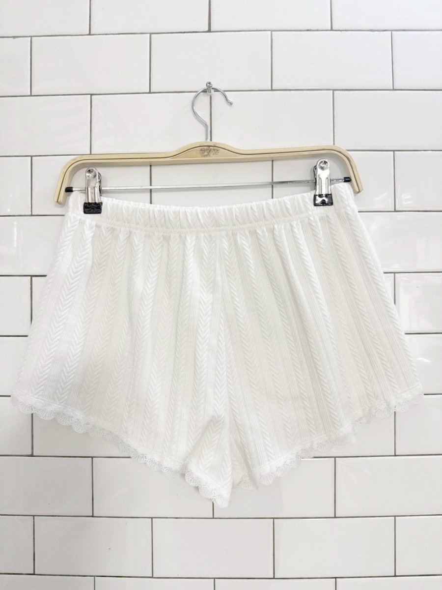 lace trim drawstring lounge shorts - good market thrift store