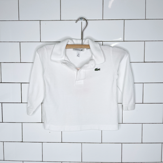 baby lacoste long sleeve pique polo - size 1