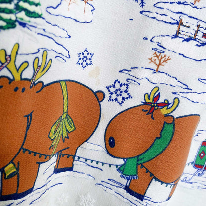 vintage lady footlocker reindeer cottage puff graphic crew - size large