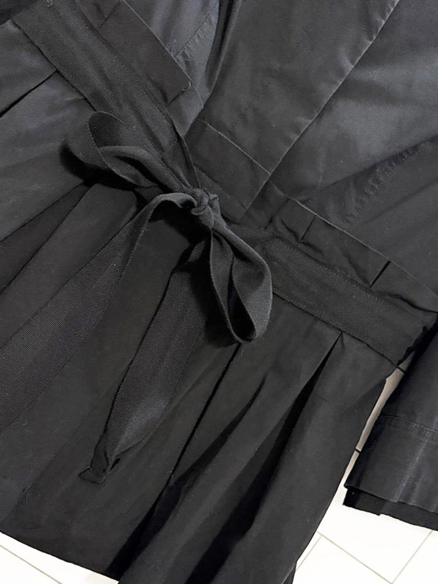 lafayette 148 new york pleated peplum hem tie waist blouse - good market thrift store