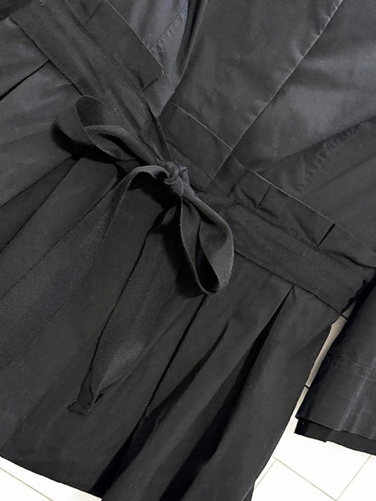 lafayette 148 new york pleated peplum hem tie waist blouse - good market thrift store