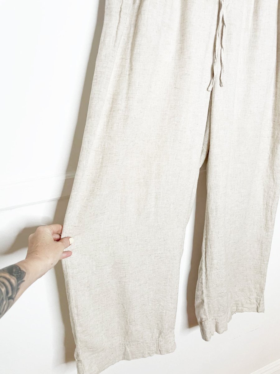 lane bryant linen-blend wide leg casual pants - good market thrift store