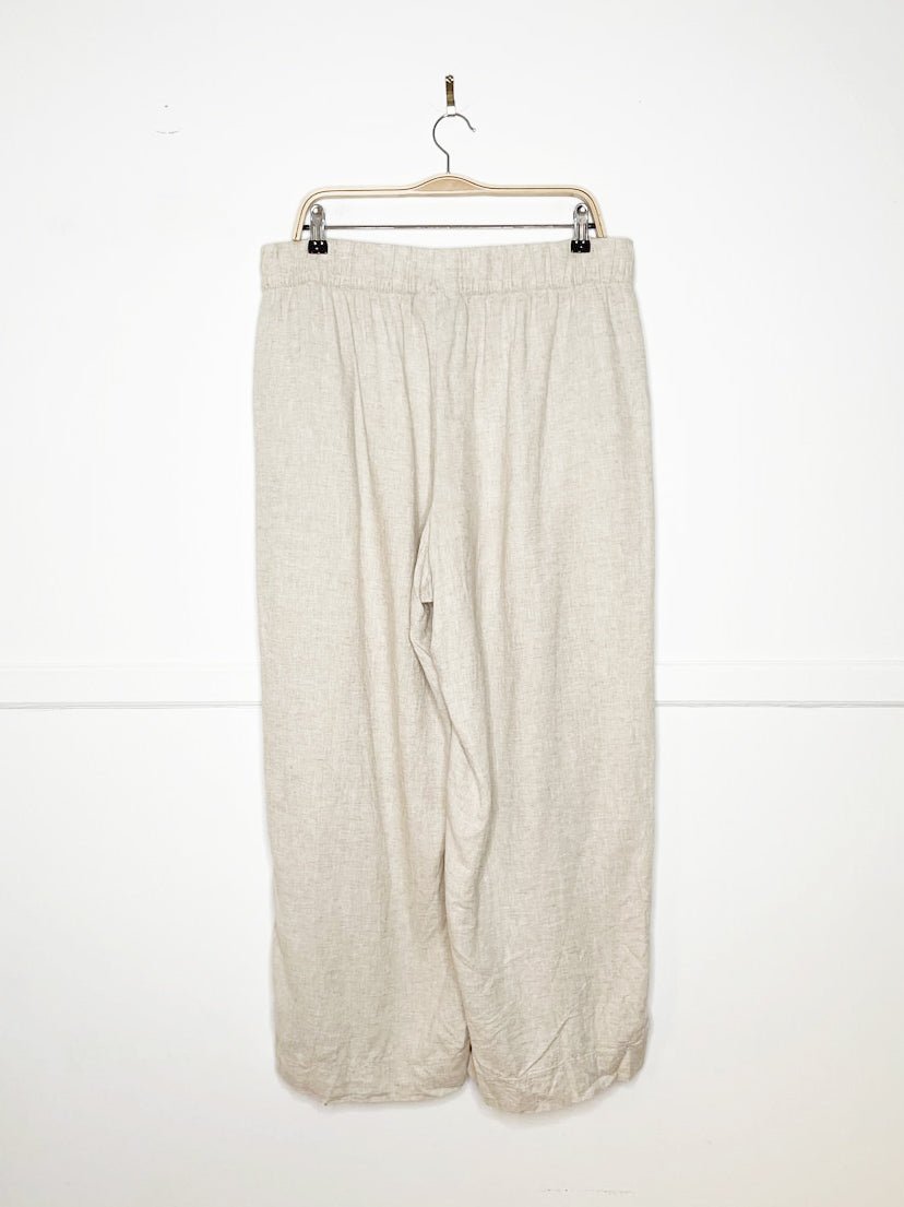 lane bryant linen-blend wide leg casual pants - good market thrift store