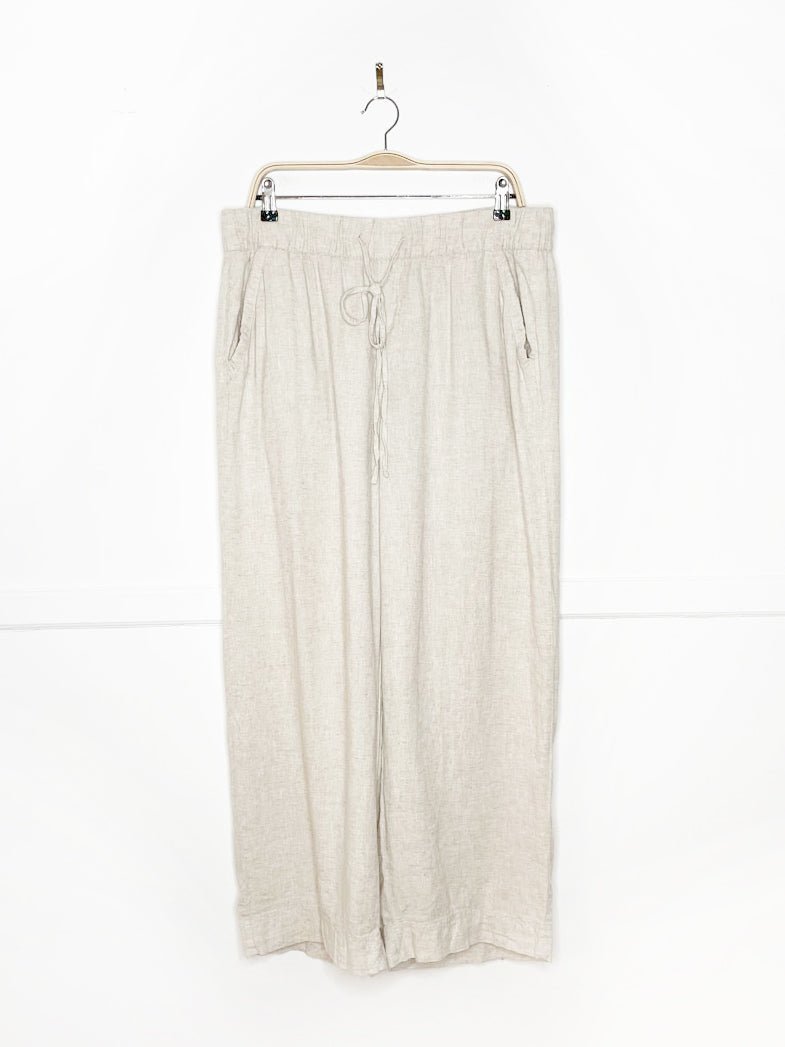 lane bryant linen-blend wide leg casual pants - good market thrift store