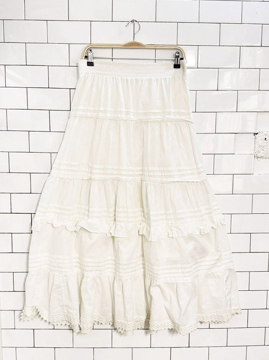 lapis boho tiered ruffle prairie maxi skirt - good market thrift store