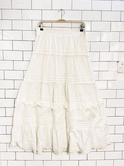 lapis boho tiered ruffle prairie maxi skirt - good market thrift store