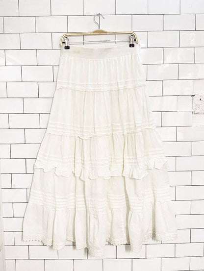 lapis boho tiered ruffle prairie maxi skirt - good market thrift store