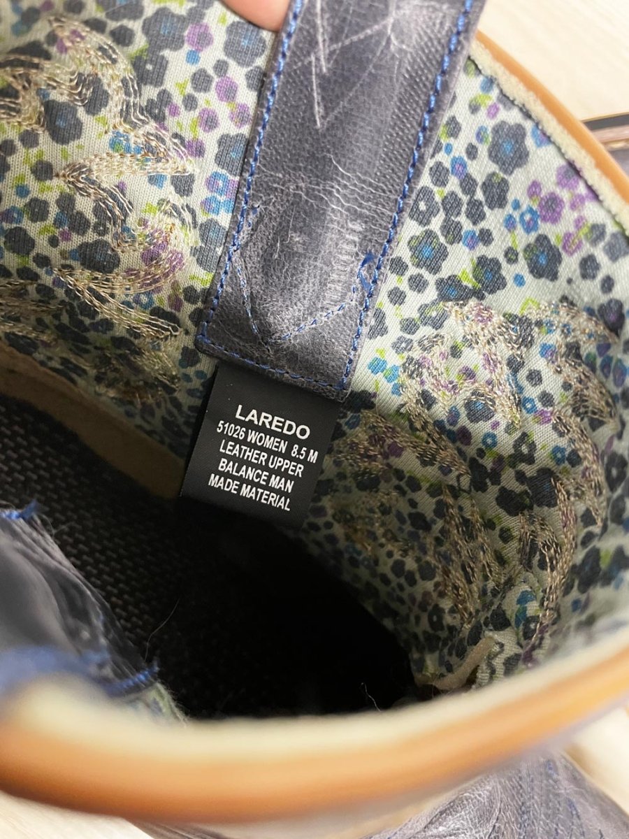 laredo leather short western stitch cowboy boot - good market thrift store