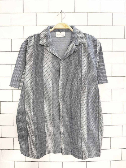 larsson & co striped textured full button shirt - good market thrift store