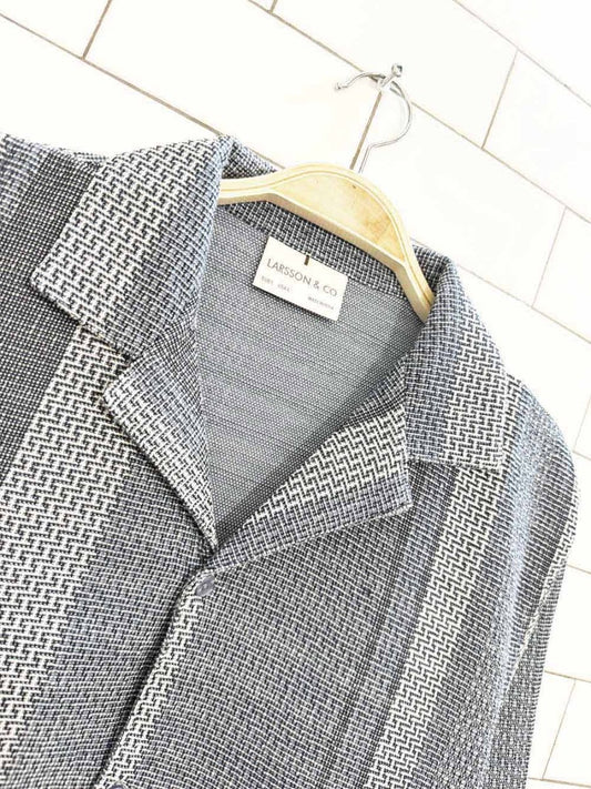 larsson & co striped textured full button shirt - good market thrift store