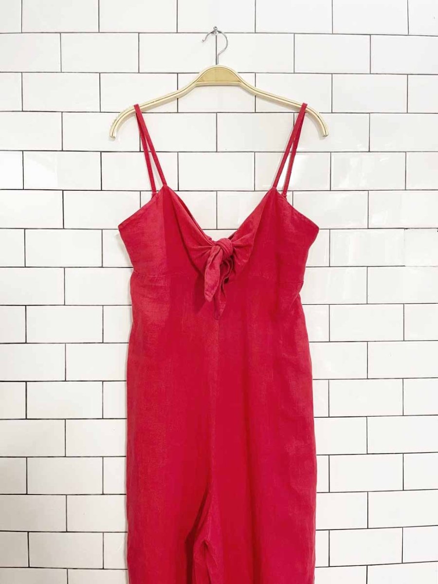 laura bianchi 100% linen wide leg relaxed jumpsuit | made in italy - good market thrift store