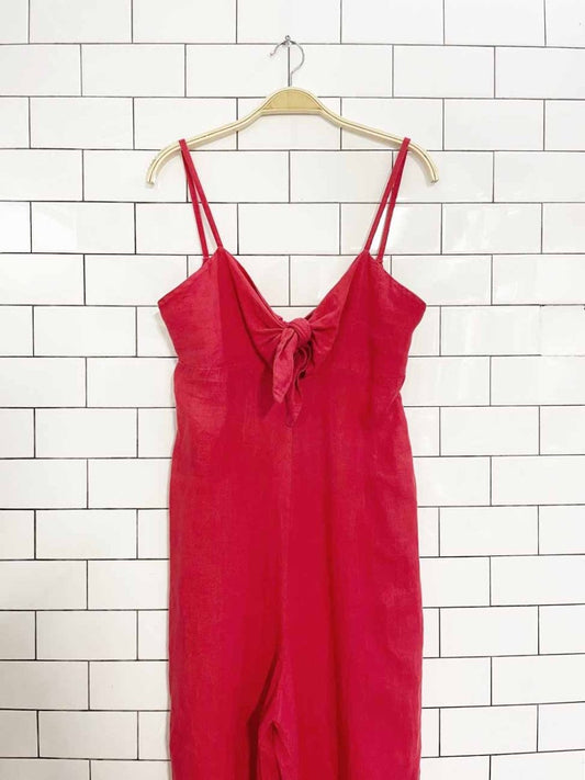 laura bianchi 100% linen wide leg relaxed jumpsuit | made in italy - good market thrift store