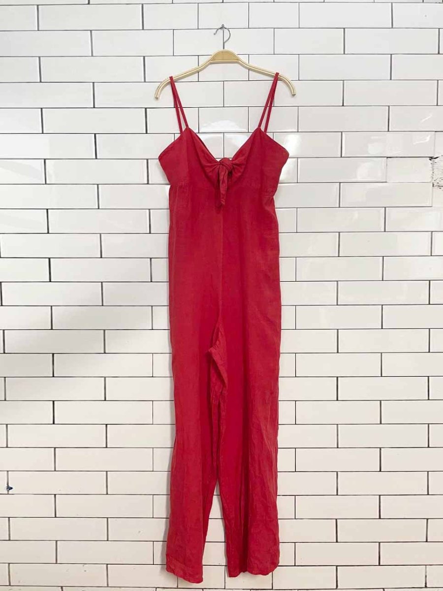 laura bianchi 100% linen wide leg relaxed jumpsuit | made in italy - good market thrift store