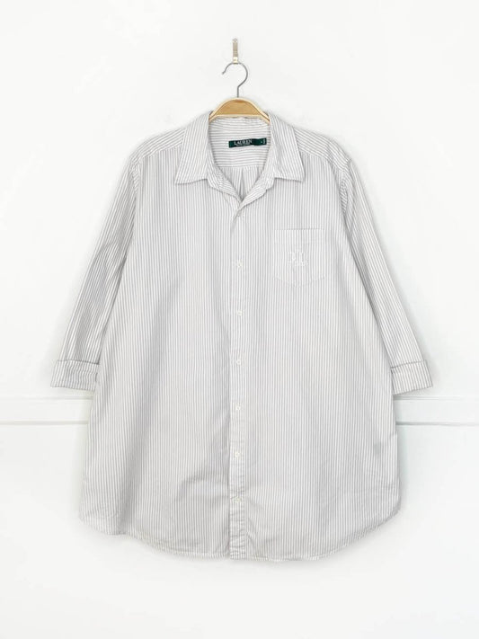 lauren ralph lauren crest pocket striped poplin boyfriend shirt - good market thrift store