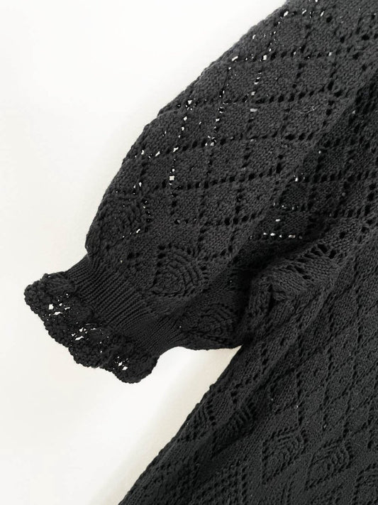 lauren ralph lauren crochet pointelle knit maxi dress | duster cardigan - good market thrift store