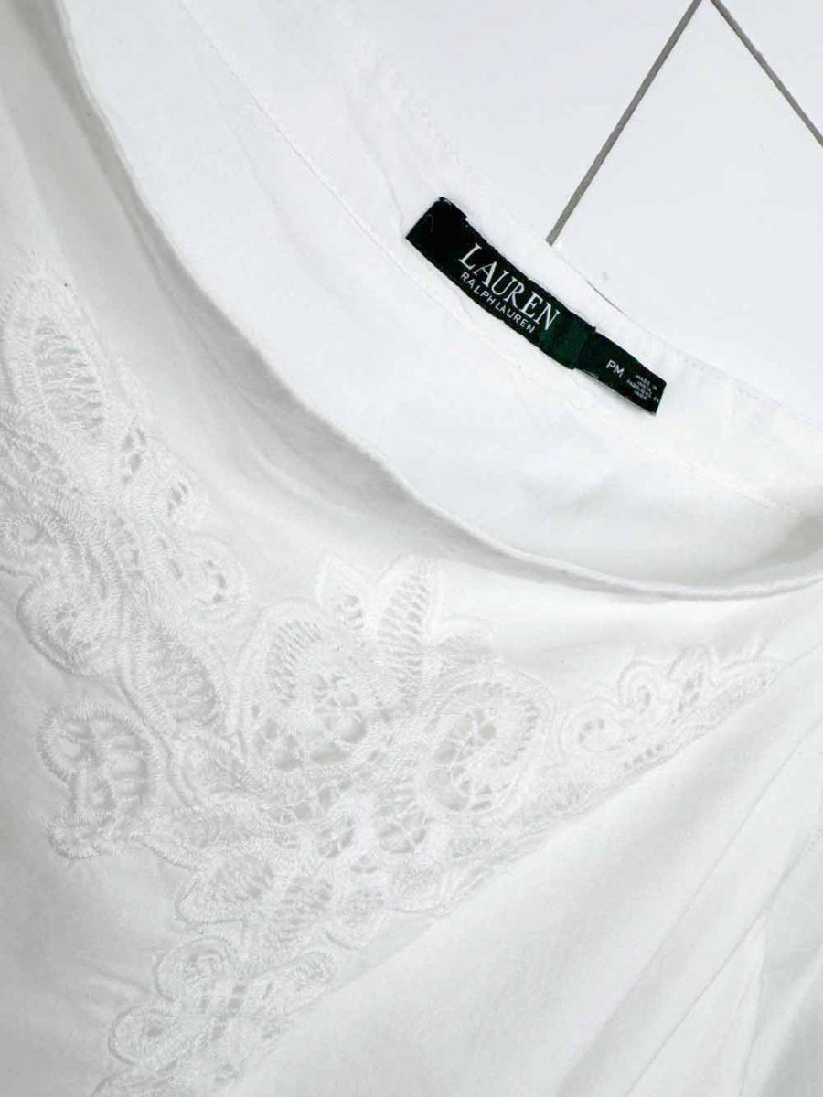 lauren ralph lauren voile eyele inset off shoulder boho blouse - good market thrift store
