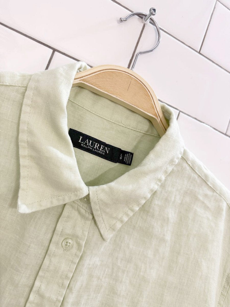 lauren RL 100% linen full button shirt | ralph lauren - good market thrift store
