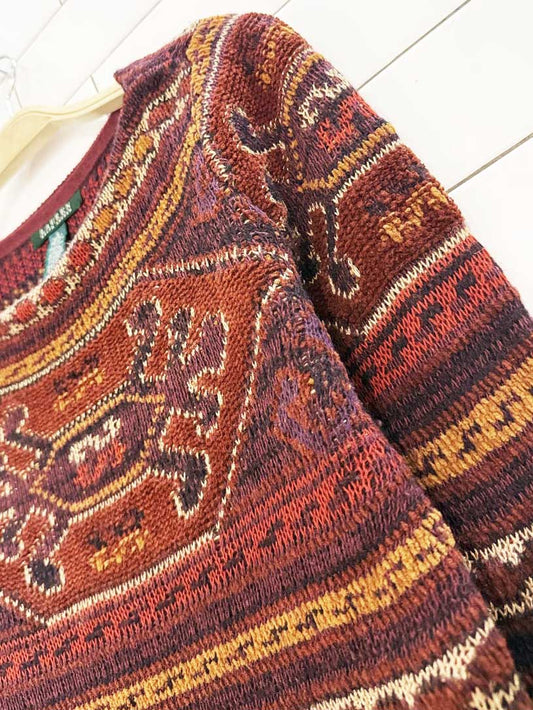 lauren RL wool - blend western knit sweater | ralph lauren - good market thrift store