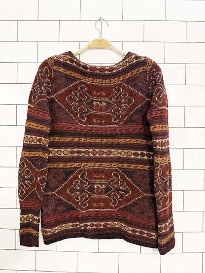 lauren RL wool - blend western knit sweater | ralph lauren - good market thrift store
