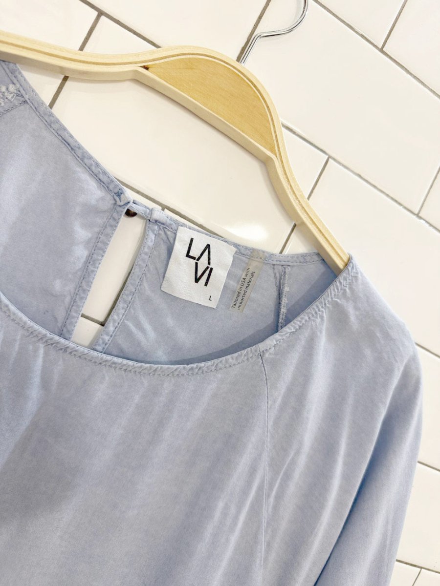 LAVI flowy sleeve chambray blouse | sam and lavi LA - good market thrift store
