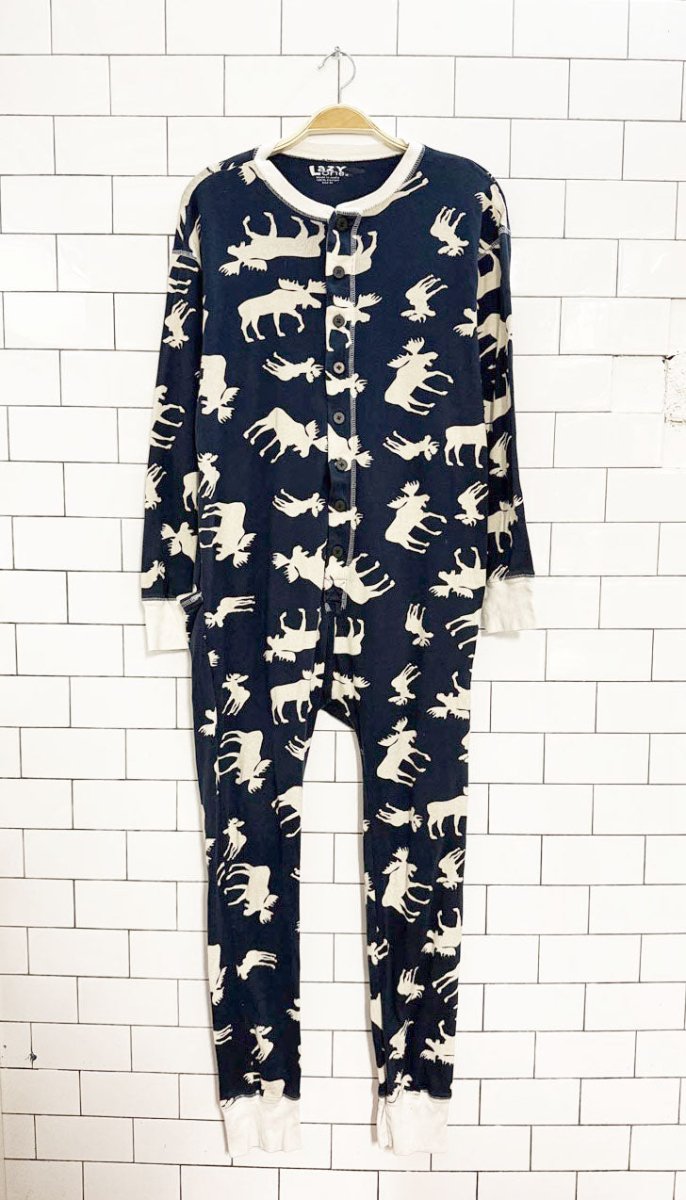 lazy one don't moose with me pyjama onesie | flap jack - good market thrift store
