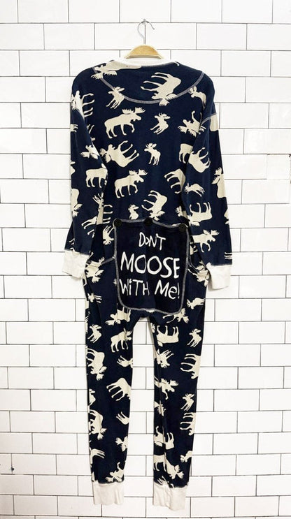lazy one don't moose with me pyjama onesie | flap jack - good market thrift store