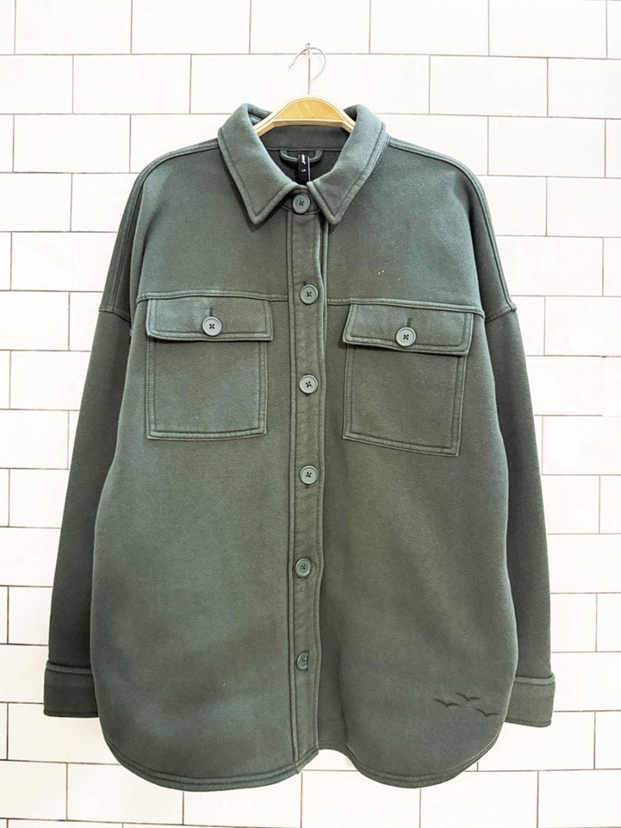 lazypants cozy fleece shirt jacket - good market thrift store