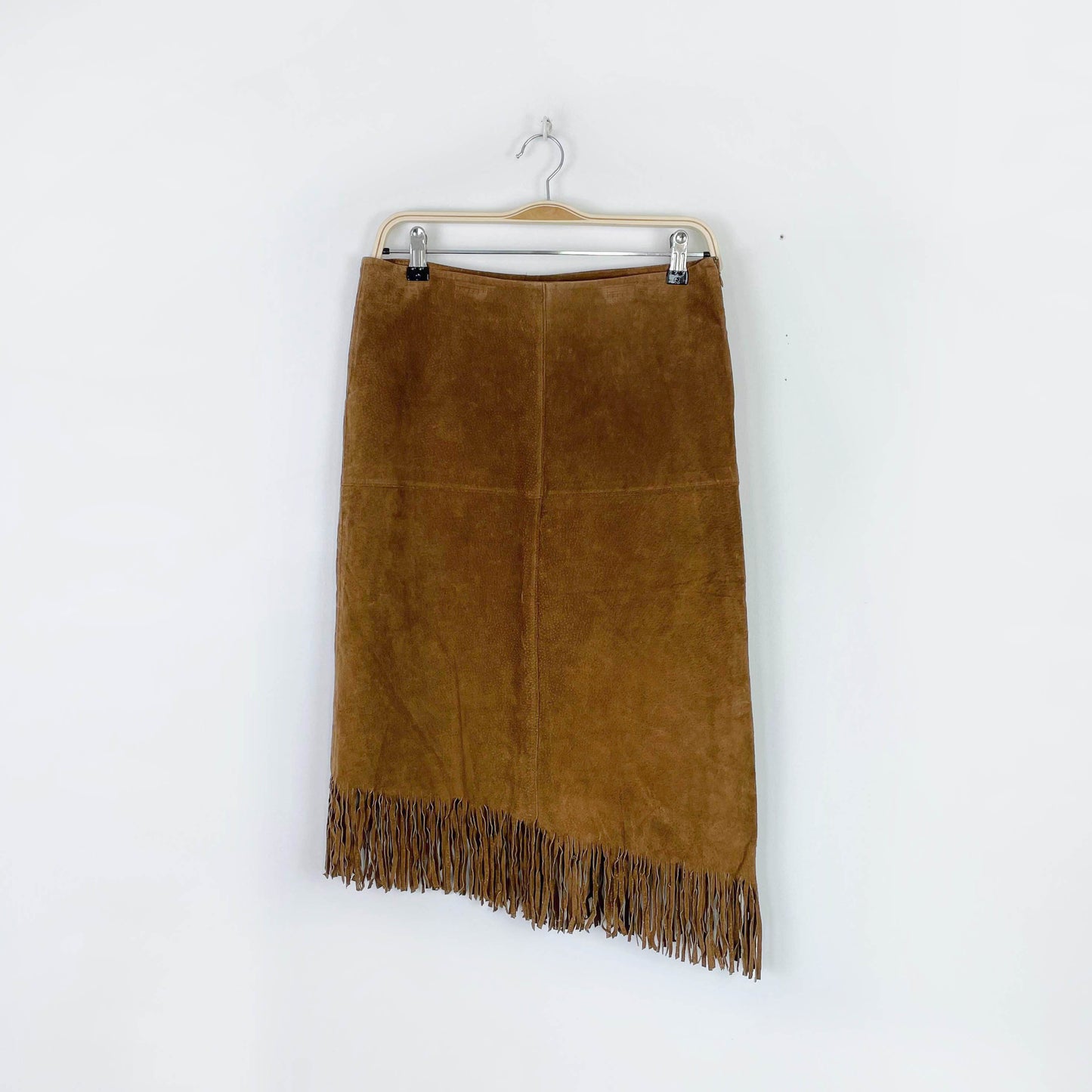 nwt vintage 00s le chateau suede western fringe skirt