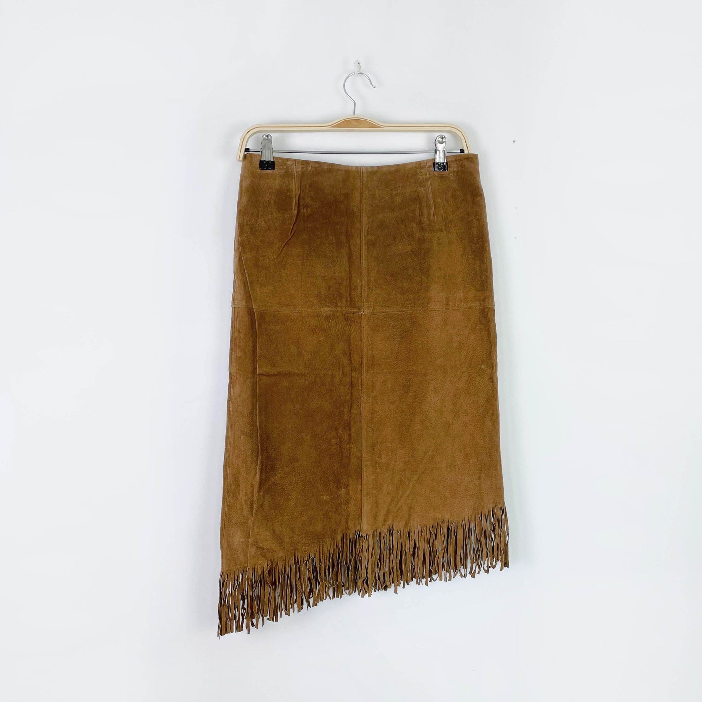 nwt vintage 00s le chateau suede western fringe skirt