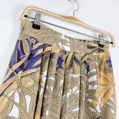vintage conrad c tropical leaf midi skirt