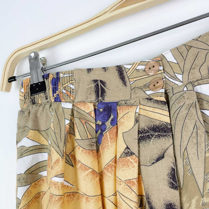 vintage conrad c tropical leaf midi skirt