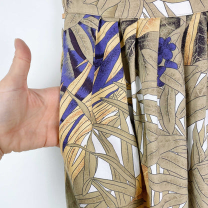 vintage conrad c tropical leaf midi skirt