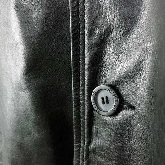 strellson minimal leather wool-lined jacket