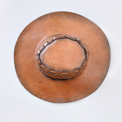 vintage handmade tooled gun leather rancher hat