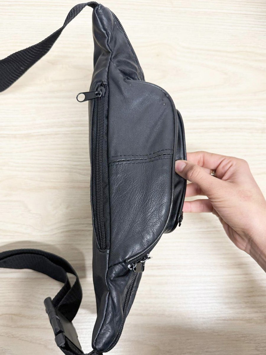 leather multi - pocket belt bag | adjustable strap - good market thrift store
