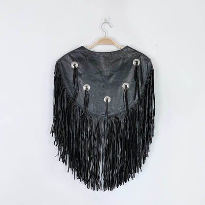 nwt vintage apache fringe leather concho vest