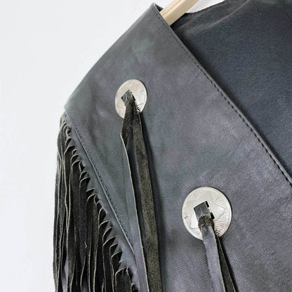 nwt vintage apache fringe leather concho vest