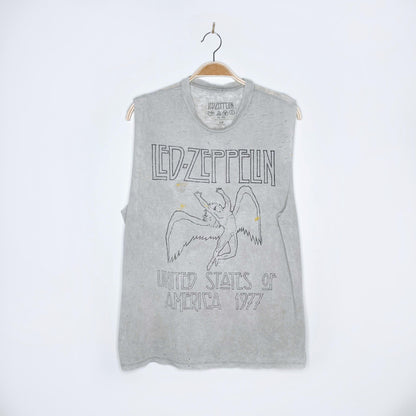 led zeppelin grey angle wings muscle tee