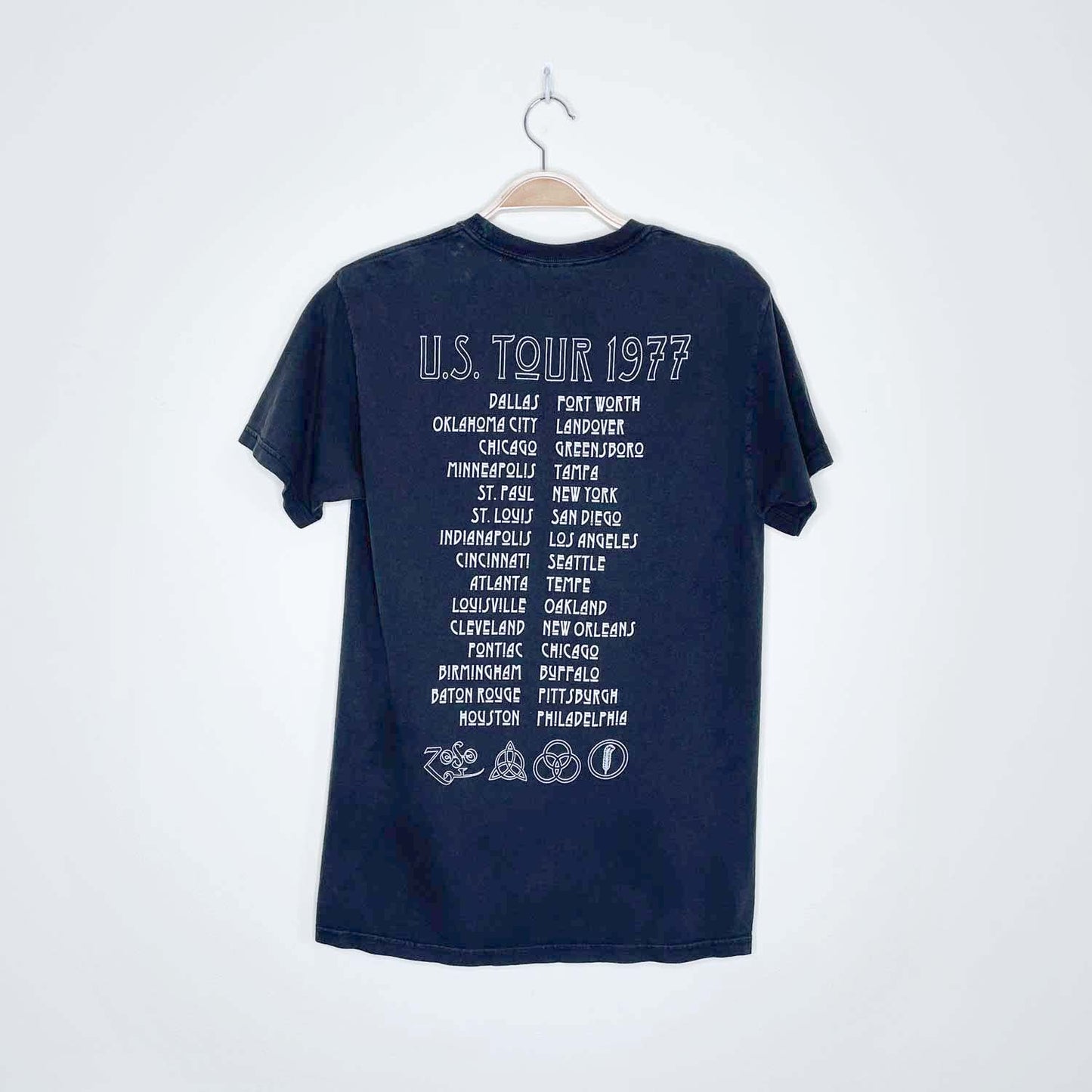 led zeppelin 2003 myth gem usa 1977 tee - size small