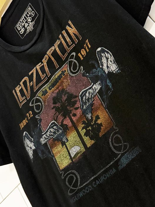 led zeppelin inglewood california concert reprint tee | 1977 - good market thrift store