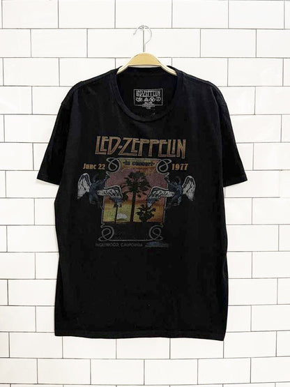 led zeppelin inglewood california concert reprint tee | 1977 - good market thrift store