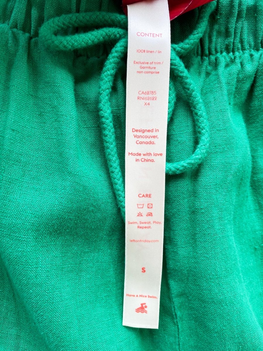 left on friday 100% linen getaway balloon pants - good market thrift store