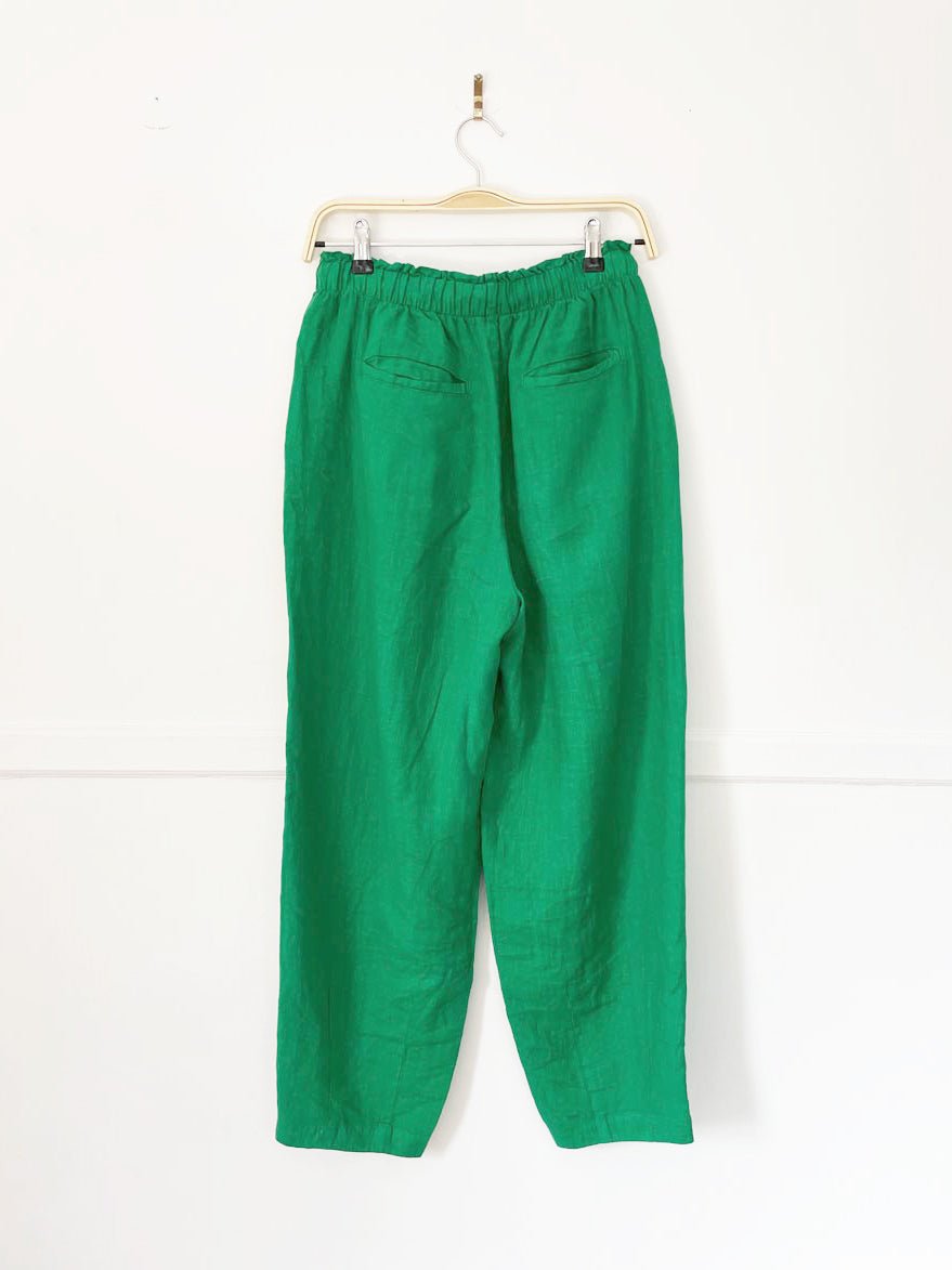 left on friday 100% linen getaway balloon pants - good market thrift store