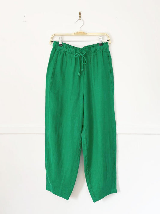 left on friday 100% linen getaway balloon pants - good market thrift store