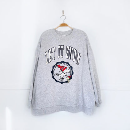 h&m oversized snoopy ice skating crew