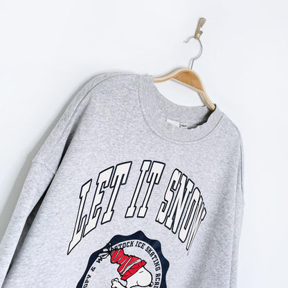 h&m oversized snoopy ice skating crew