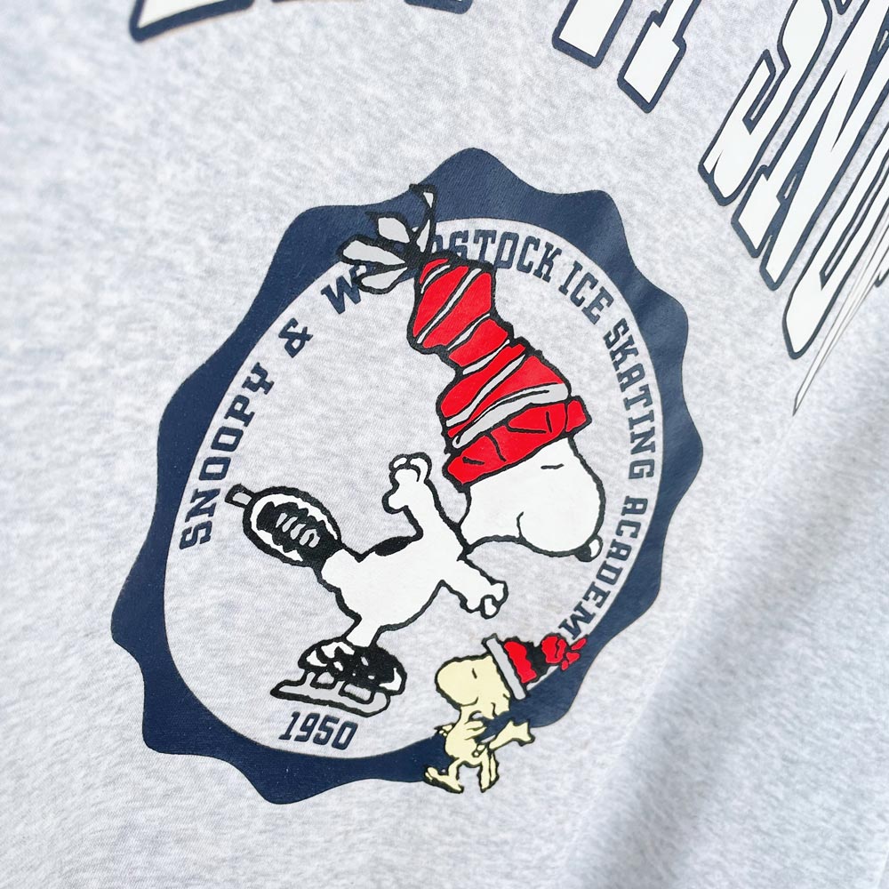 h&m oversized snoopy ice skating crew