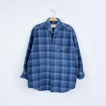 vintage levi's white tab heavy flannel plaid shirt