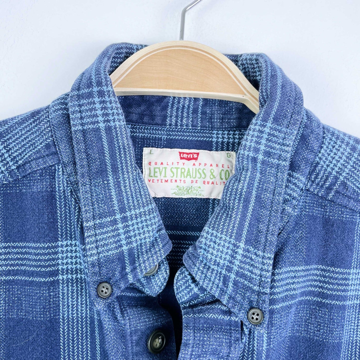 vintage levi's white tab heavy flannel plaid shirt